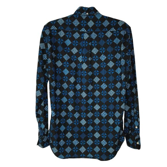 Gitman Bros Vintage Shirt Men's Asian Inspired Check Textured Cotton Small USA - Picture 2 of 13